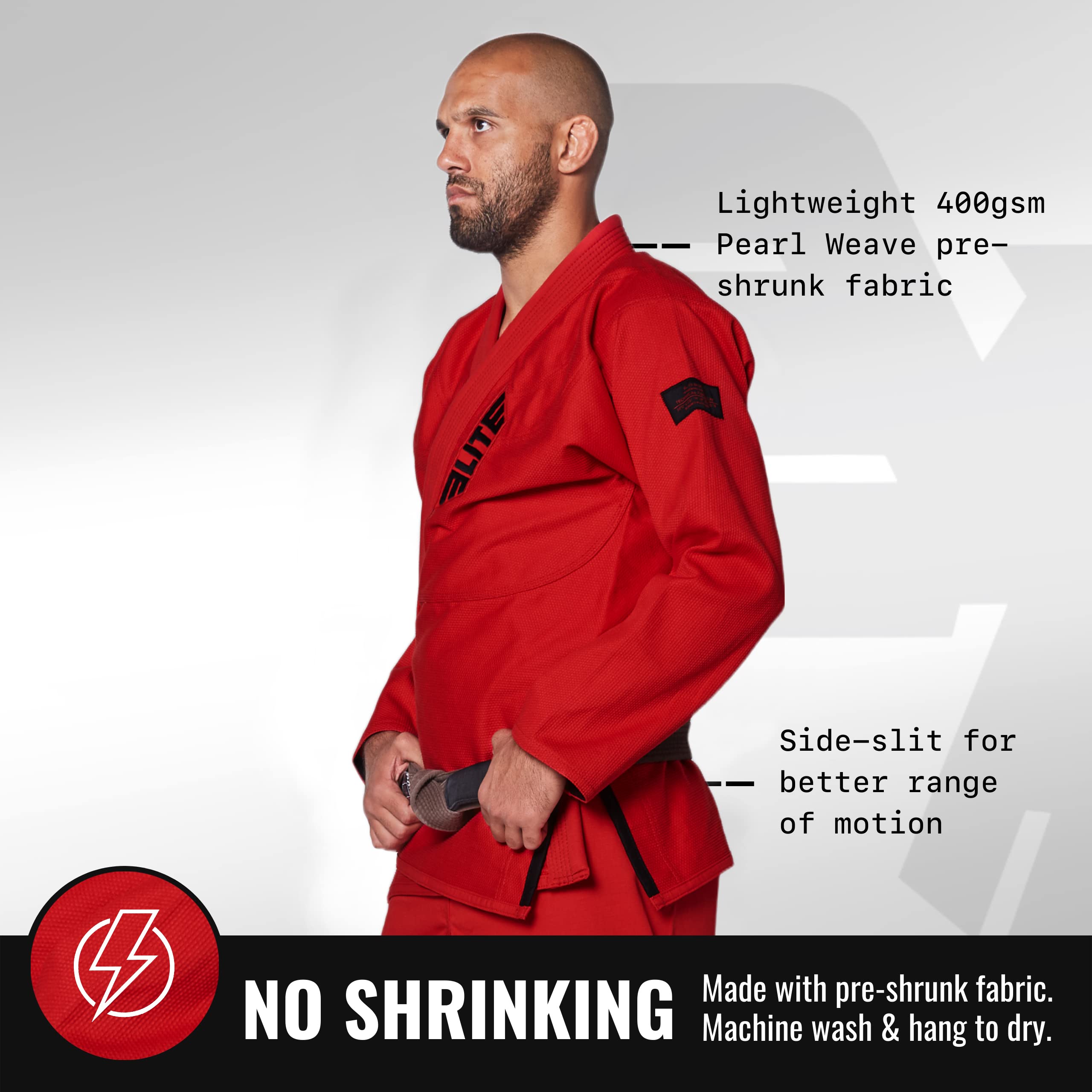 Elite Sports BJJ GI for Men IBJJF Kimono BJJ Jiujitsu GIS W/Preshrunk Fabric & Free Belt (See Special Sizing Guide)