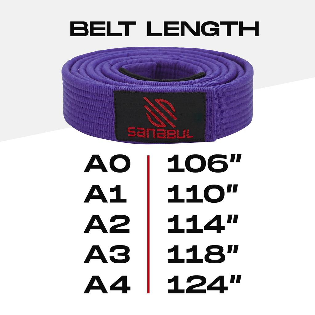 Sanabul BJJ Belt for Men & Women - Brazilian Jiu Jitsu With Ranking Stripes Sleeve Bar - Kids Gi Belt