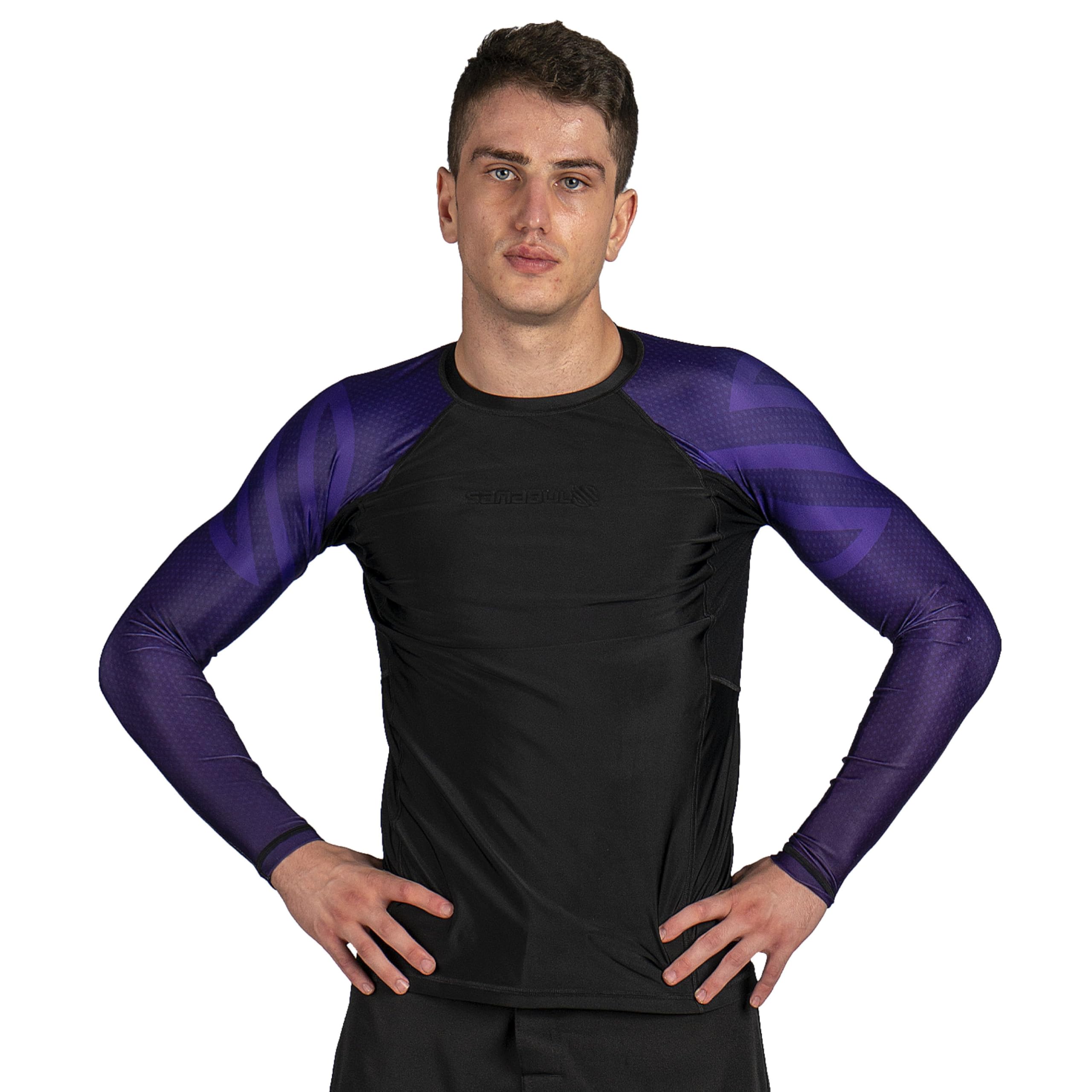 Sanabul Essential Long Sleeve Compression Training Rash Guard for MMA BJJ Wrestling Grappling and No Gi Jiu Jitsu rashguard