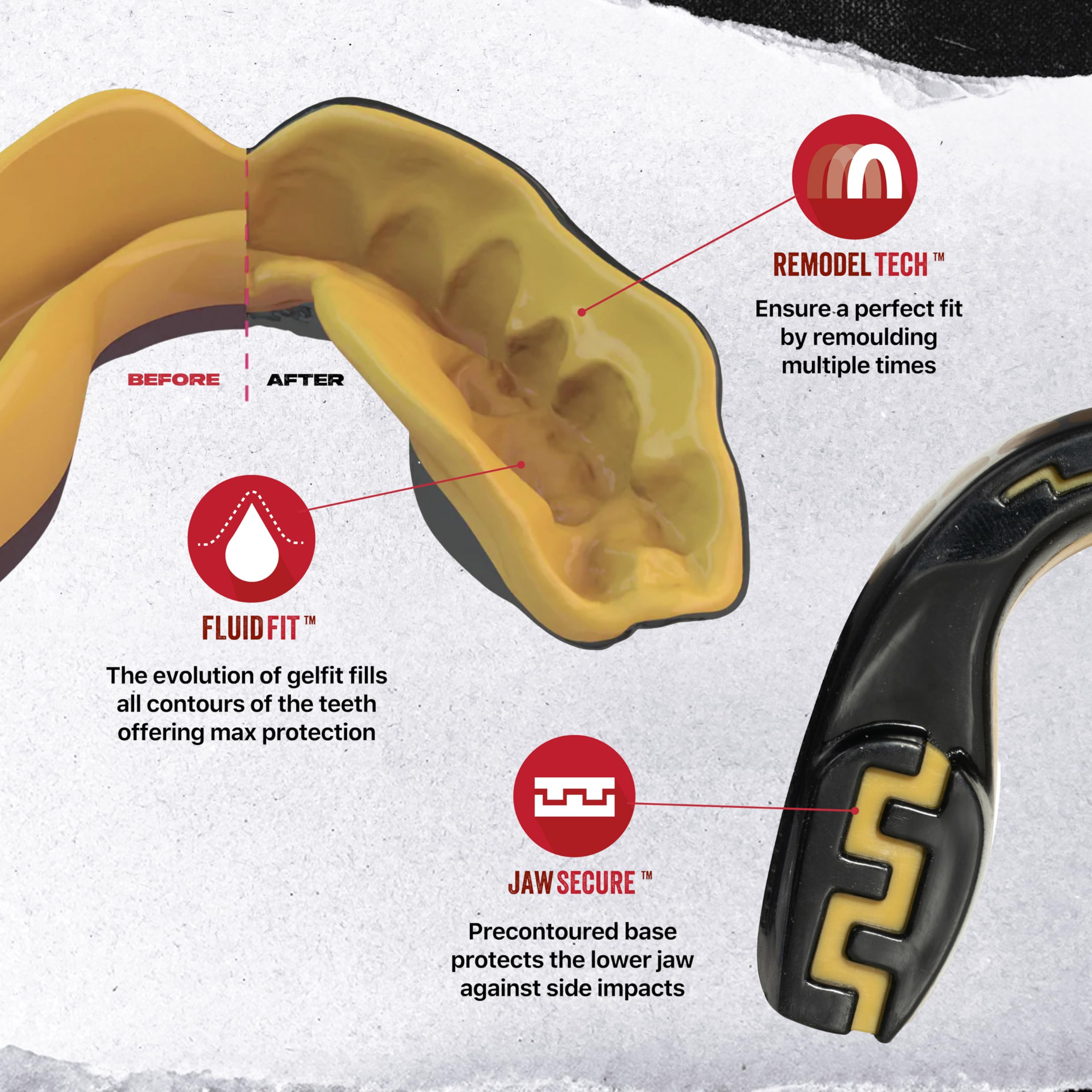 SafeJawz Sports Mouthguard, Dual Layer Premium Mouth Guard with Case for Basketball, Lacrosse, Football, Martial Arts, Hockey, Wrestling, Ice Hockey and All Contact Sports