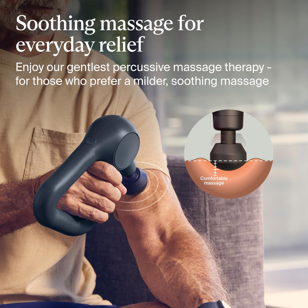 TheraGun Relief by Therabody - Easy-to-Use, Comfortable & Light Handheld Percussion Massage Gun for Everyday Pain Relief Massage Therapy in Neck, Back, Leg, Shoulder and Body (Sand)