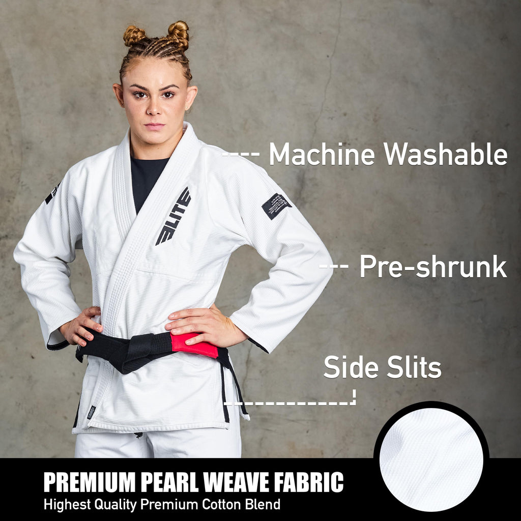 Elite Sports Ultra-Light Women's BJJ GI - IBJJF Jiu-Jitsu GI for Girls and women (See Special Sizing Guide)