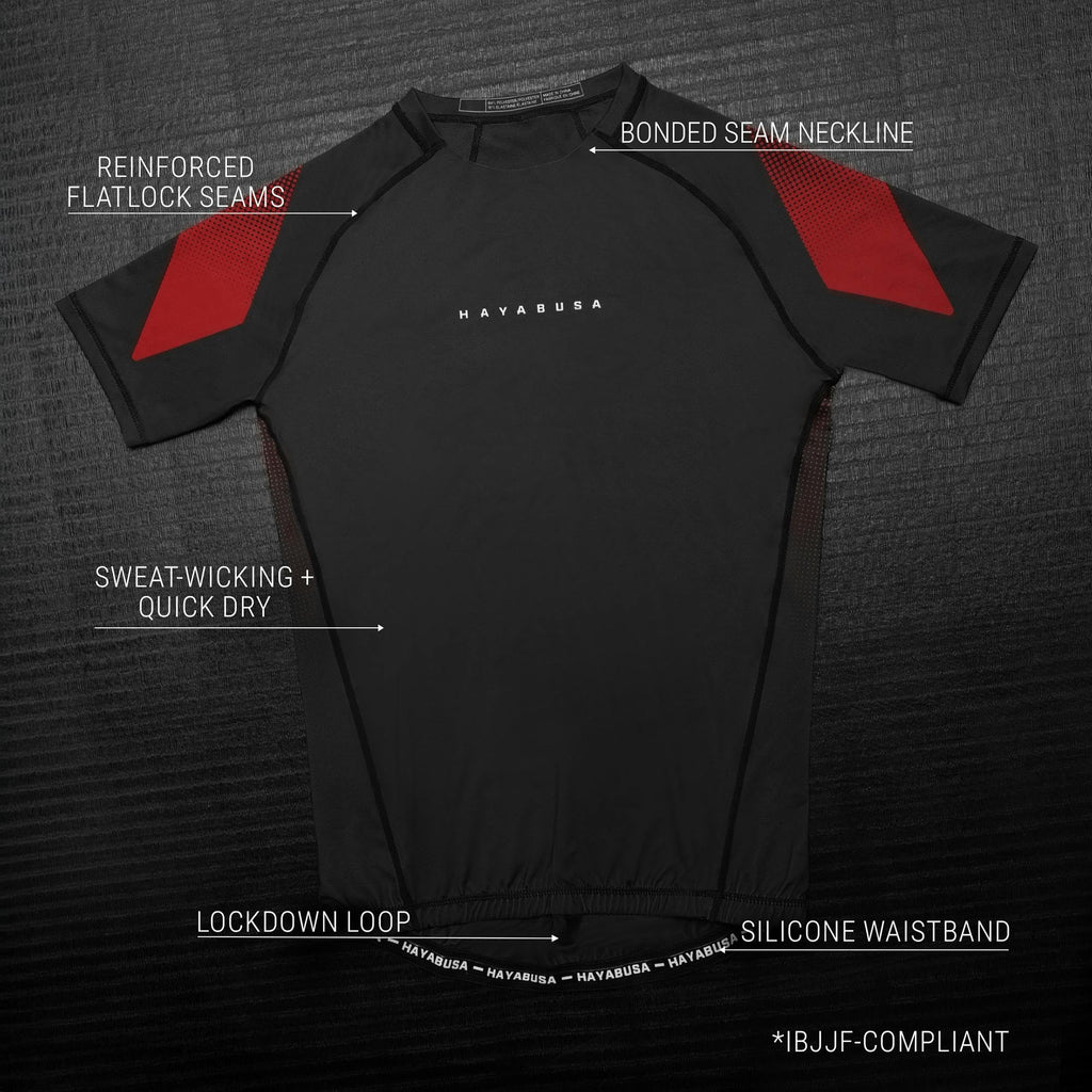 Hayabusa Men's Pro Ranked Short Sleeve BJJ Rash Guard