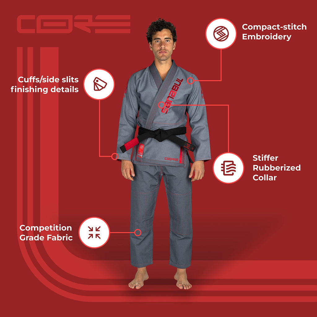 Sanabul Core Competition BJJ Gi for Men & Women Preshrunk Fabric IBJJF Approved Brazilian Jiu Jitsu Training & Competition Gi