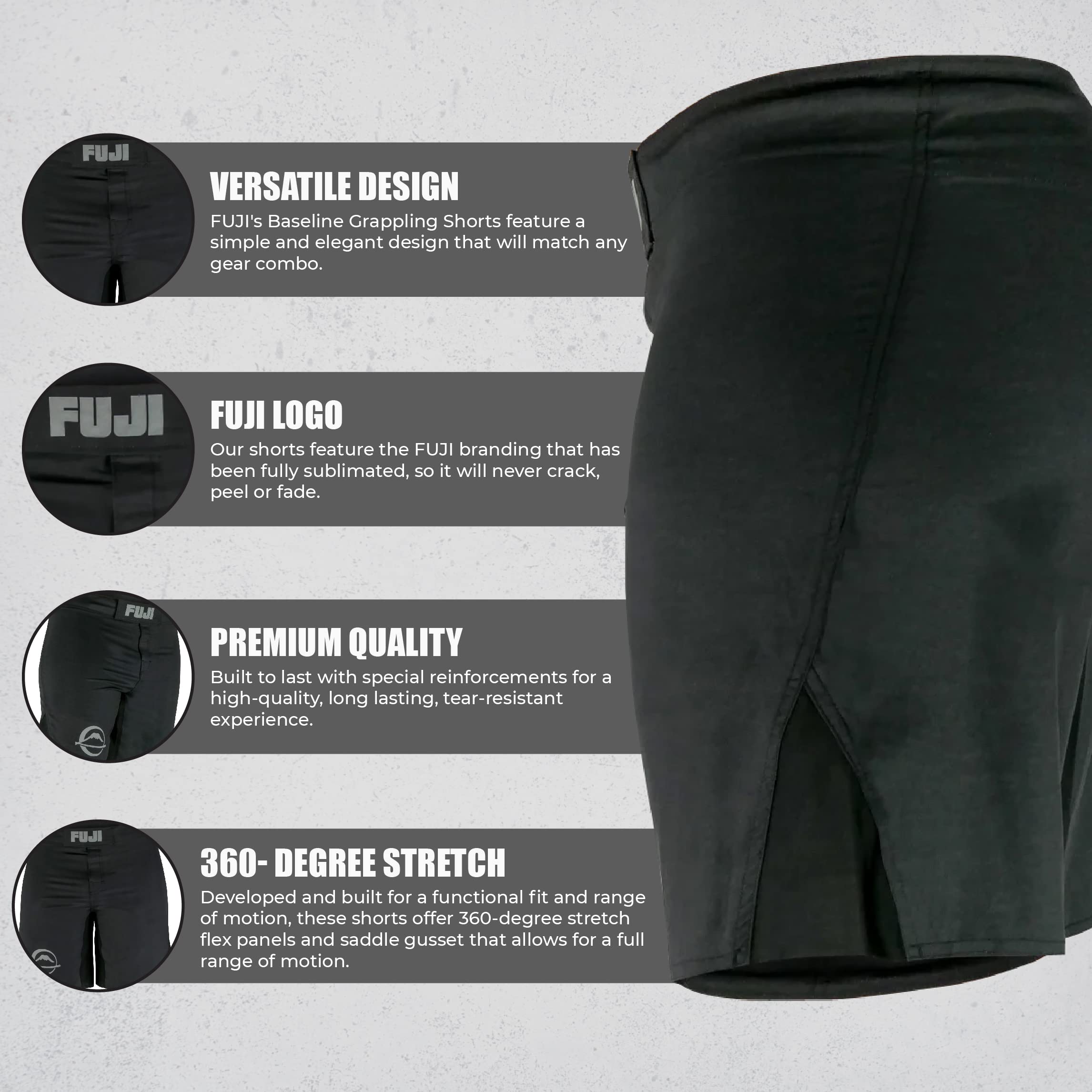 Fuji Baseline Grappling & Fight Shorts for MMA, Judo, Jiu-Jitsu, BJJ and More