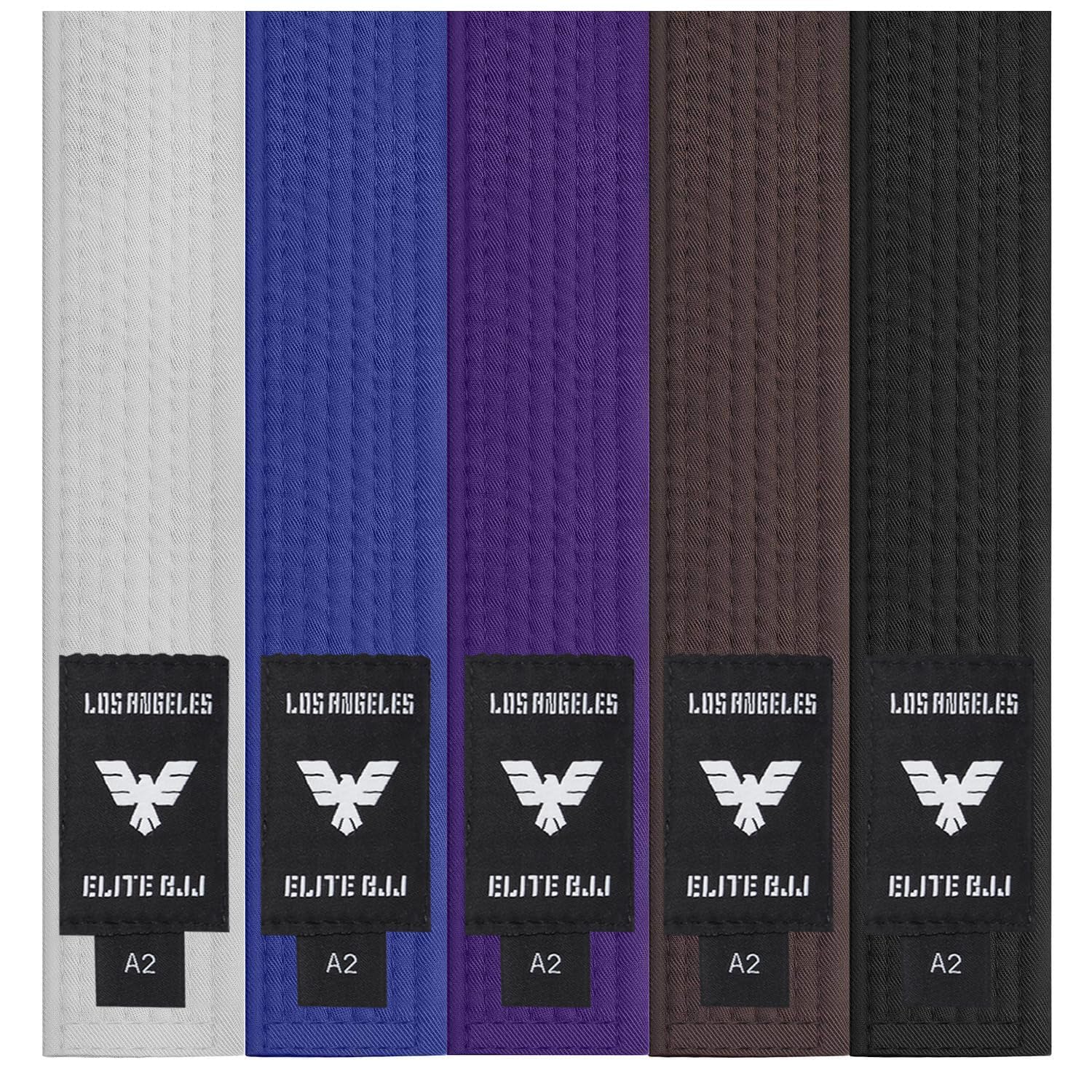 Elite Sports Adults Brazilian Jiu Jitsu Belts for Men & Women,Cotton IBJJF Approved BJJ Belts with Ranking Stripes Sleeve Bar