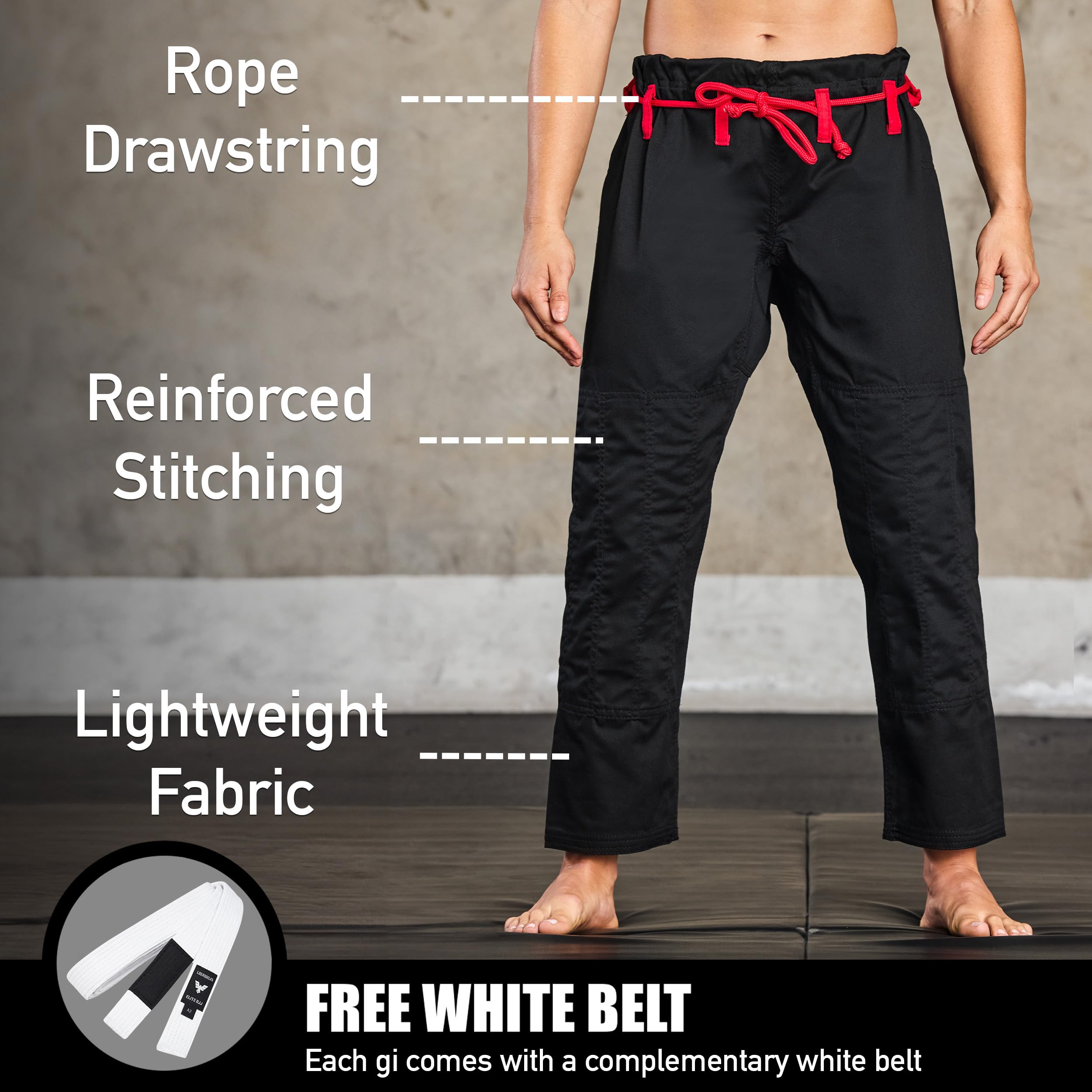 Elite Sports Ultra-Light Women's BJJ GI - IBJJF Jiu-Jitsu GI for Girls and women (See Special Sizing Guide)