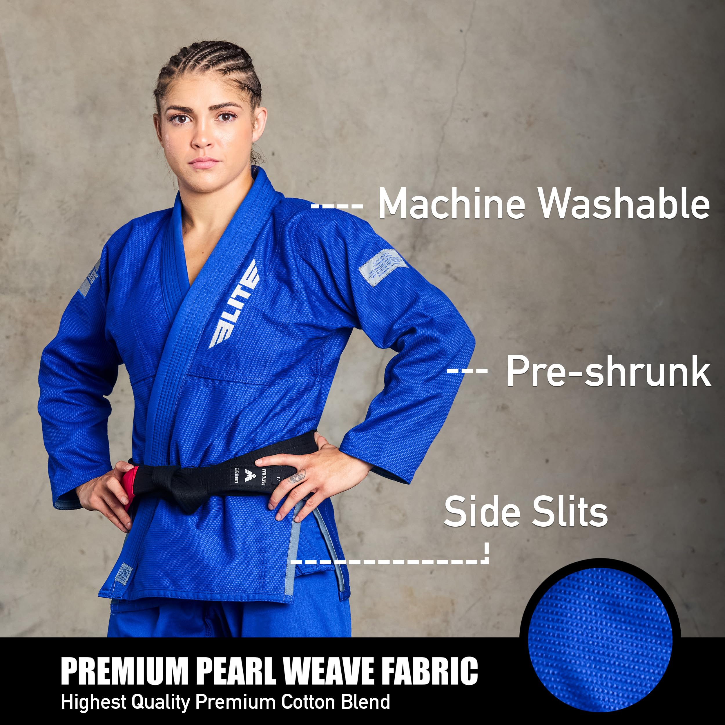 Elite Sports Ultra-Light Women's BJJ GI - IBJJF Jiu-Jitsu GI for Girls and women (See Special Sizing Guide)