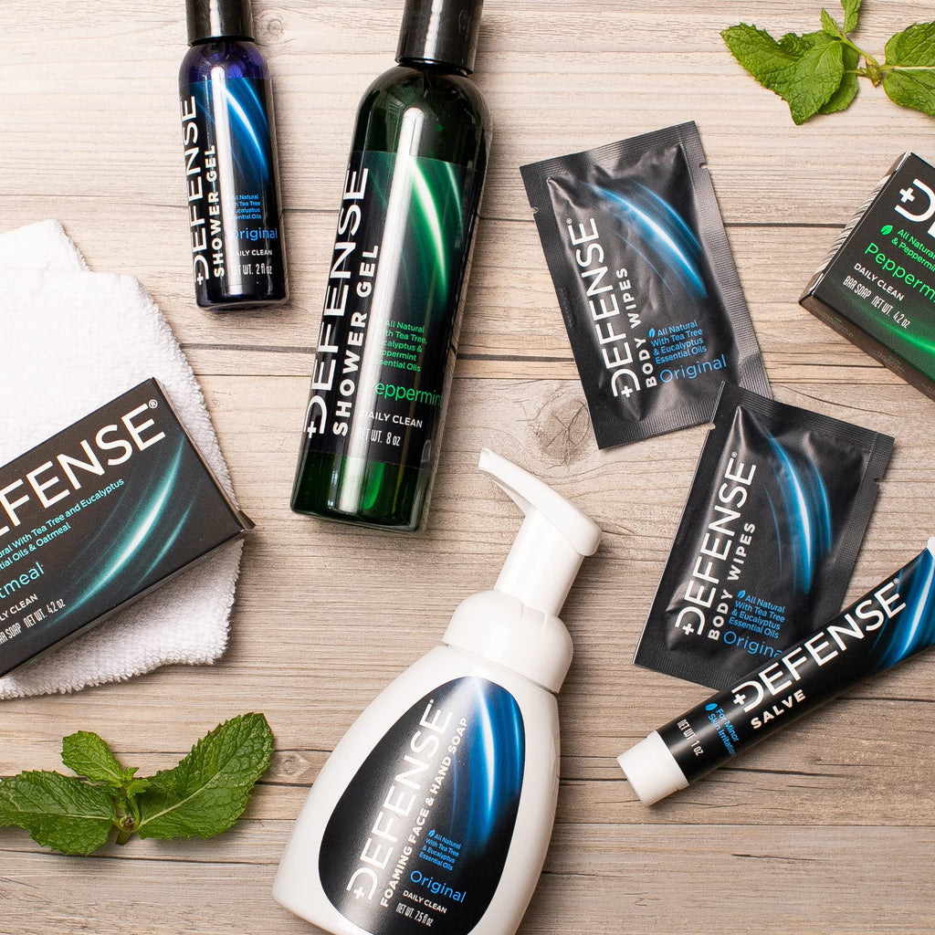 Defense Liquid Foaming Face & Hand Soap 7.5 Fl Oz with Tea Tree, Eucalyptus, Jojoba, Aloe Vera, Olive & Coconut Oils