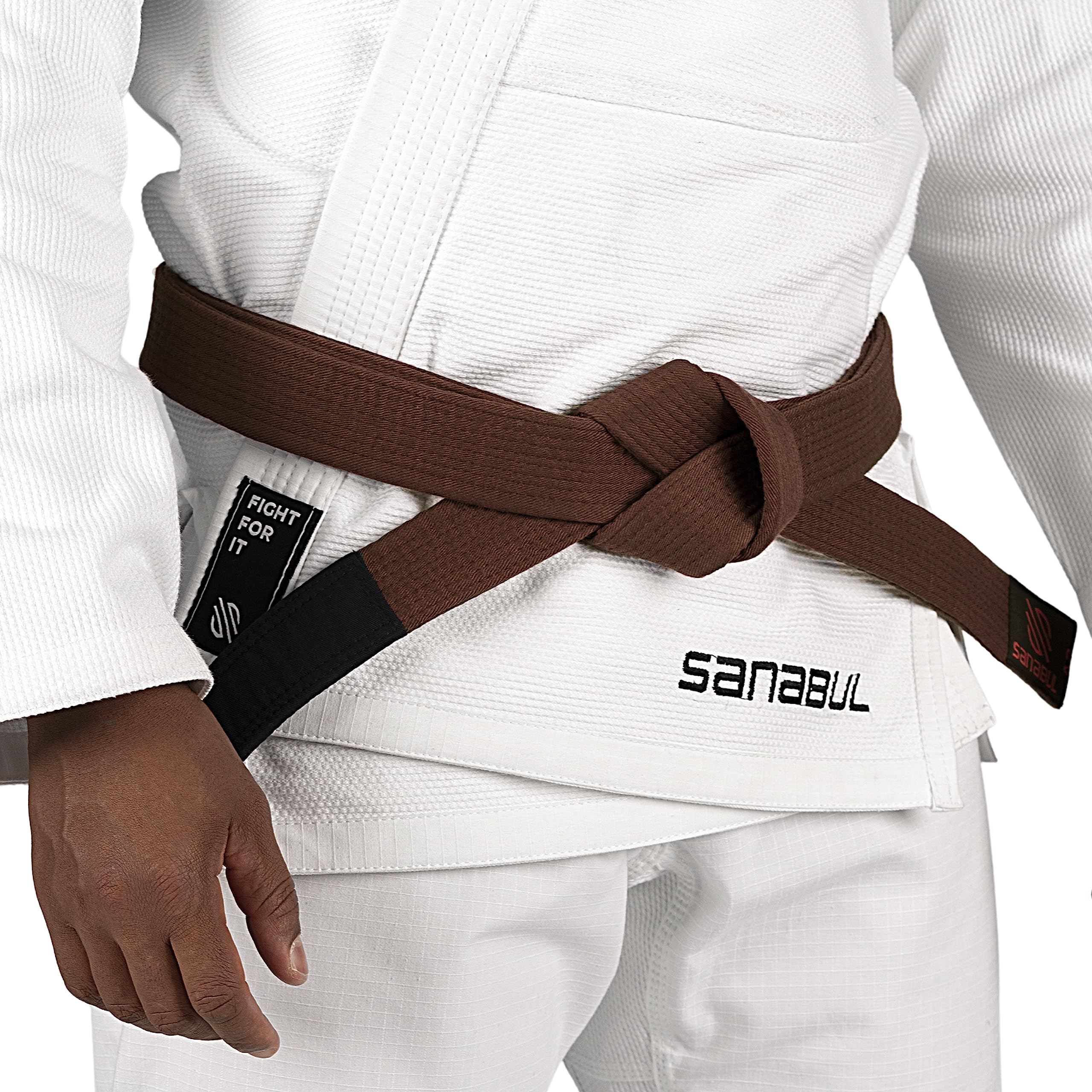 Sanabul BJJ Belt for Men & Women - Brazilian Jiu Jitsu With Ranking Stripes Sleeve Bar - Kids Gi Belt