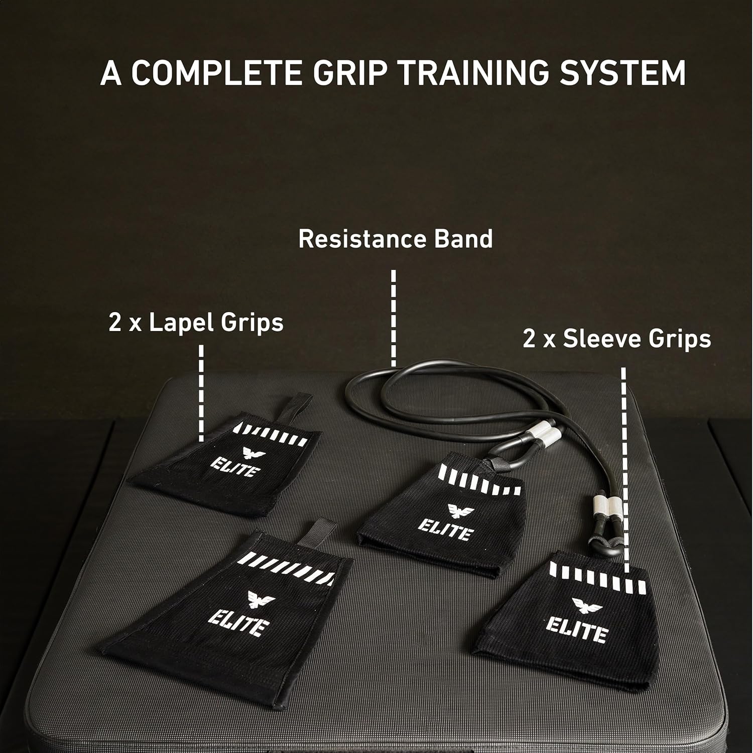 Elite Sports Jiu Jitsu Grip Trainer Simulate Gi - Resistance Band Grip Strength Trainer for BJJ MMA Judo & Grappling Training