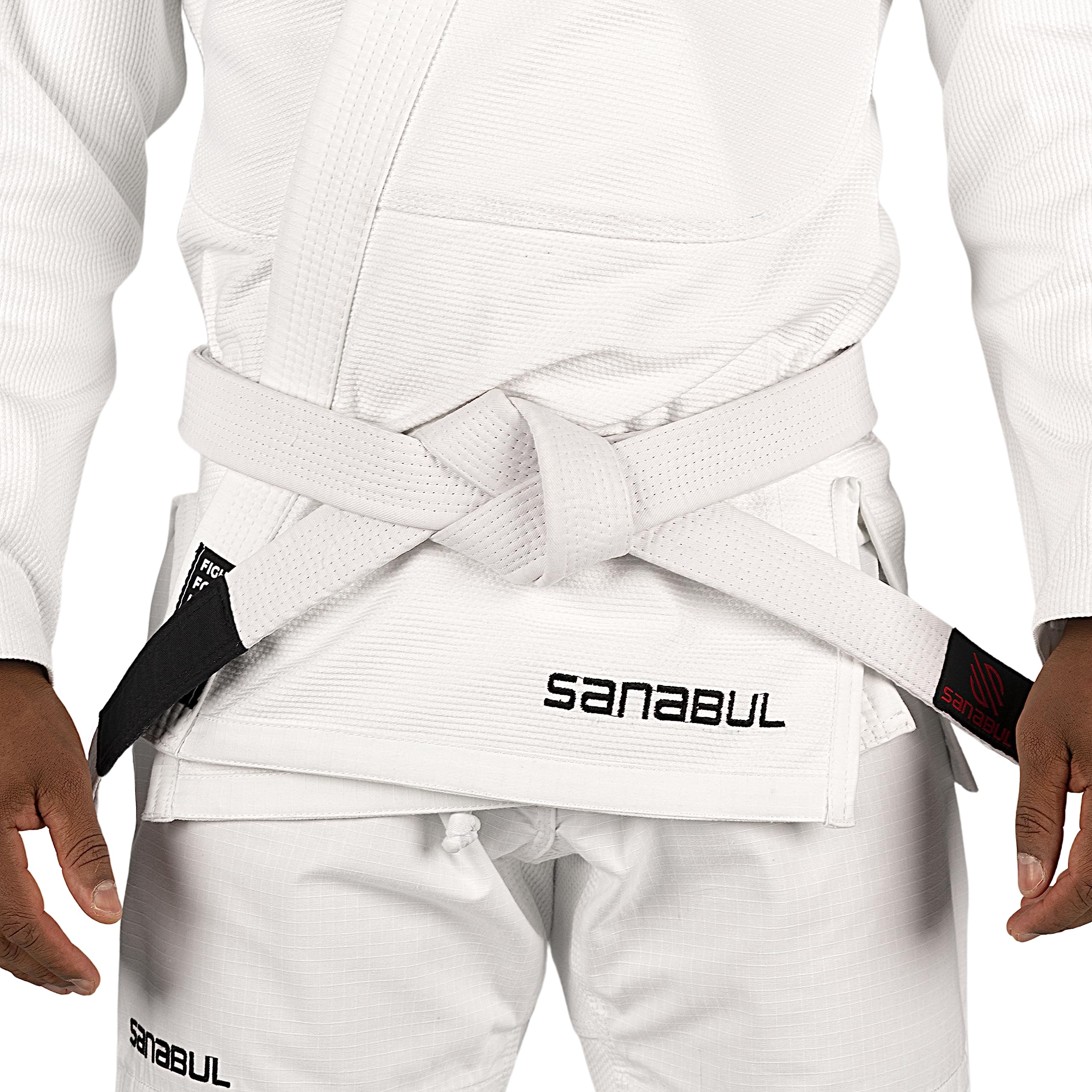 Sanabul BJJ Belt for Men & Women - Brazilian Jiu Jitsu With Ranking Stripes Sleeve Bar - Kids Gi Belt