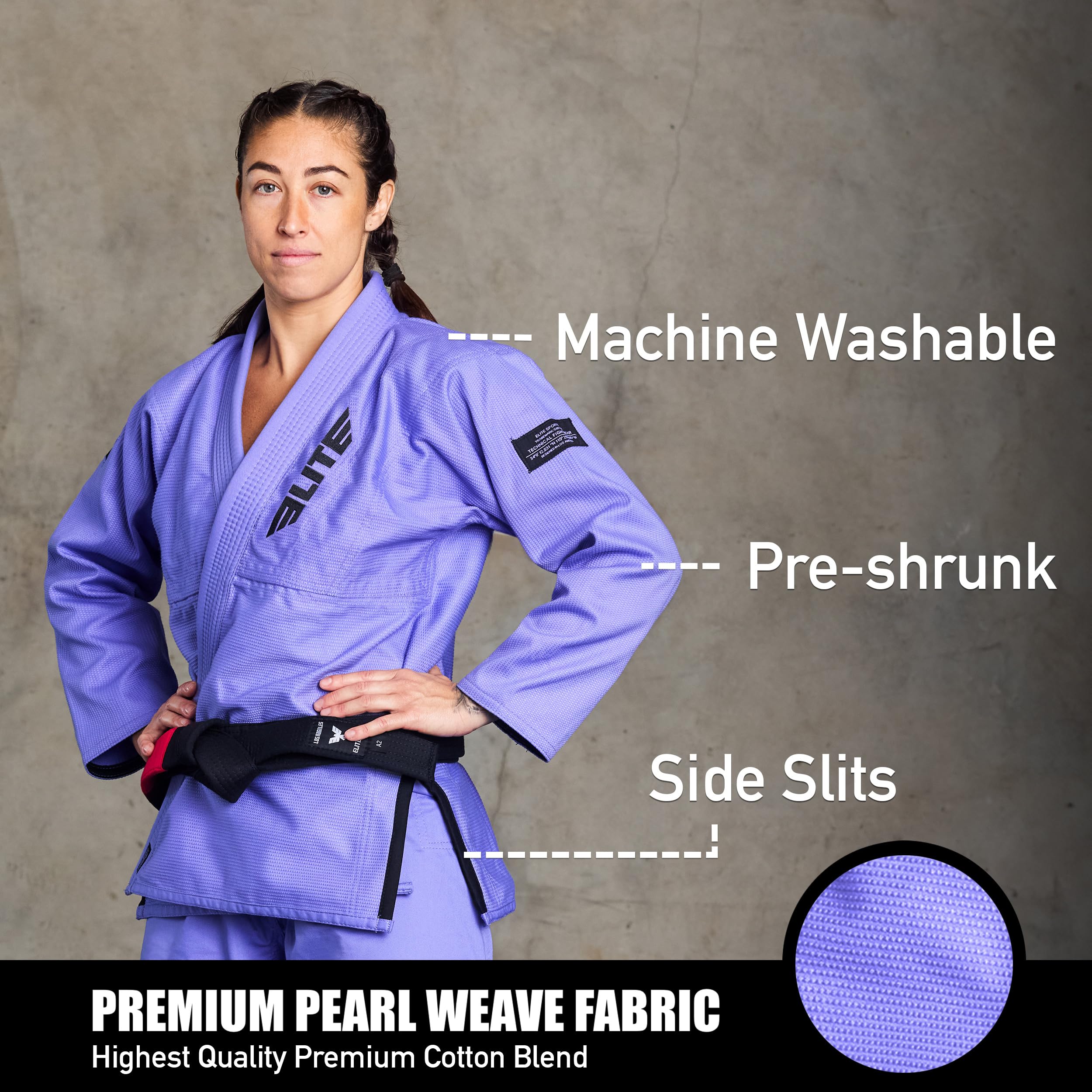 Elite Sports Ultra-Light Women's BJJ GI - IBJJF Jiu-Jitsu GI for Girls and women (See Special Sizing Guide)