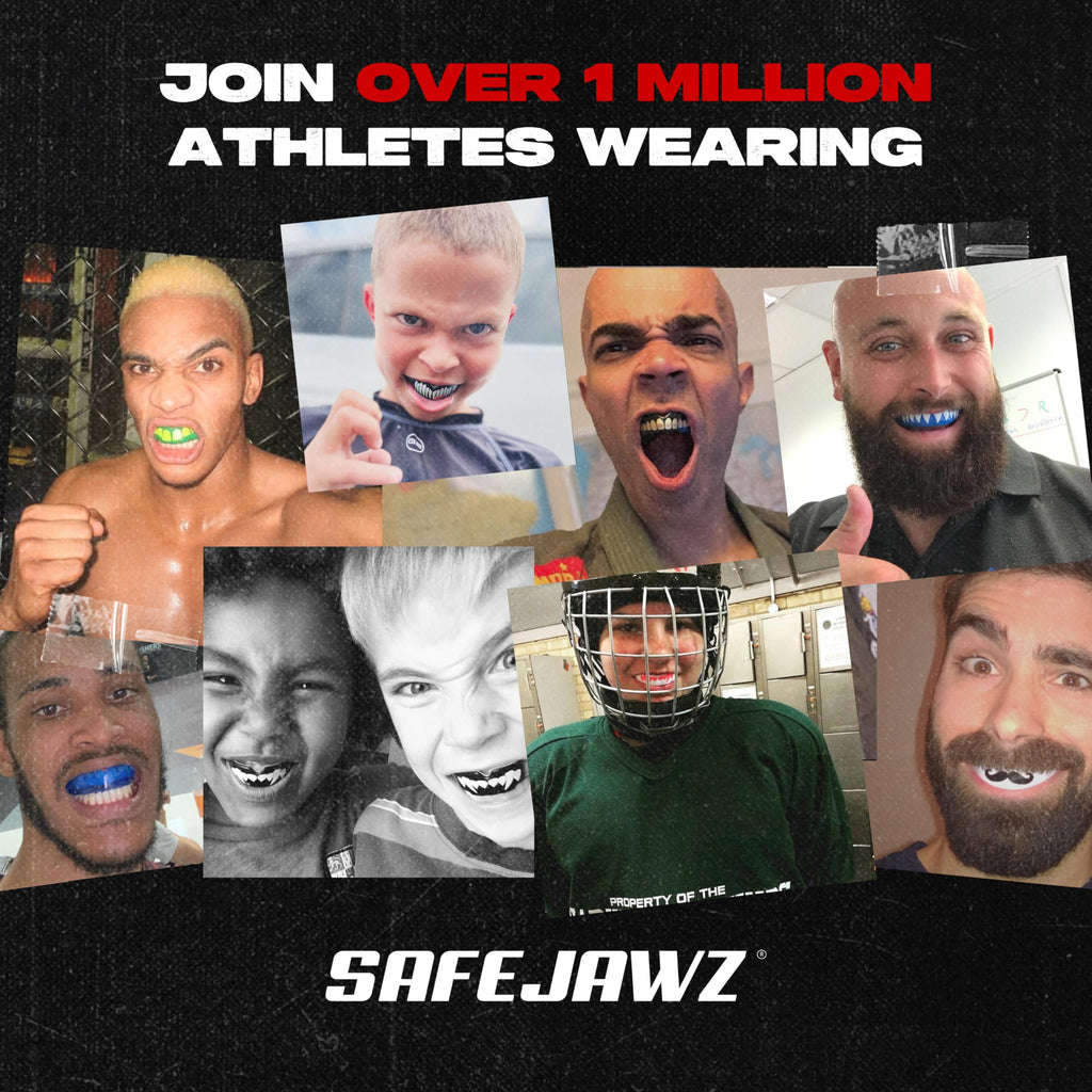 SafeJawz Sports Mouthguard, Dual Layer Premium Mouth Guard with Case for Basketball, Lacrosse, Football, Martial Arts, Hockey, Wrestling, Ice Hockey and All Contact Sports
